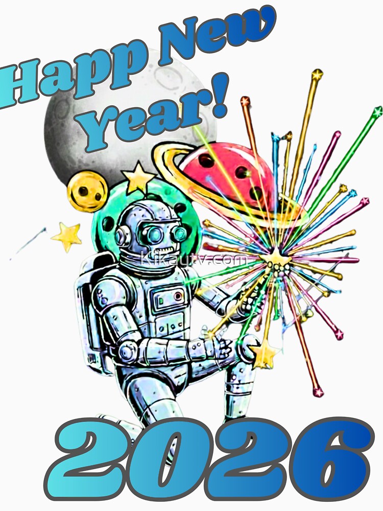 Retro Robot New Year 2026 t-shirt by Kikaytv.com