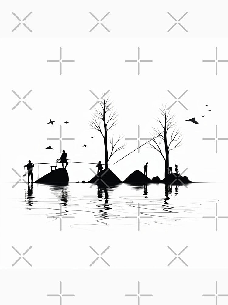 Minimalist stick figures digital abstract art by Feluceo