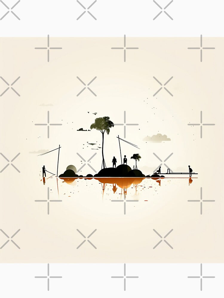 Minimalist abstract stick figures digital art by Feluceo