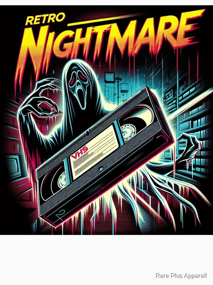 Retro VHS Nightmare Horror Design by Rare Plus Apparel!