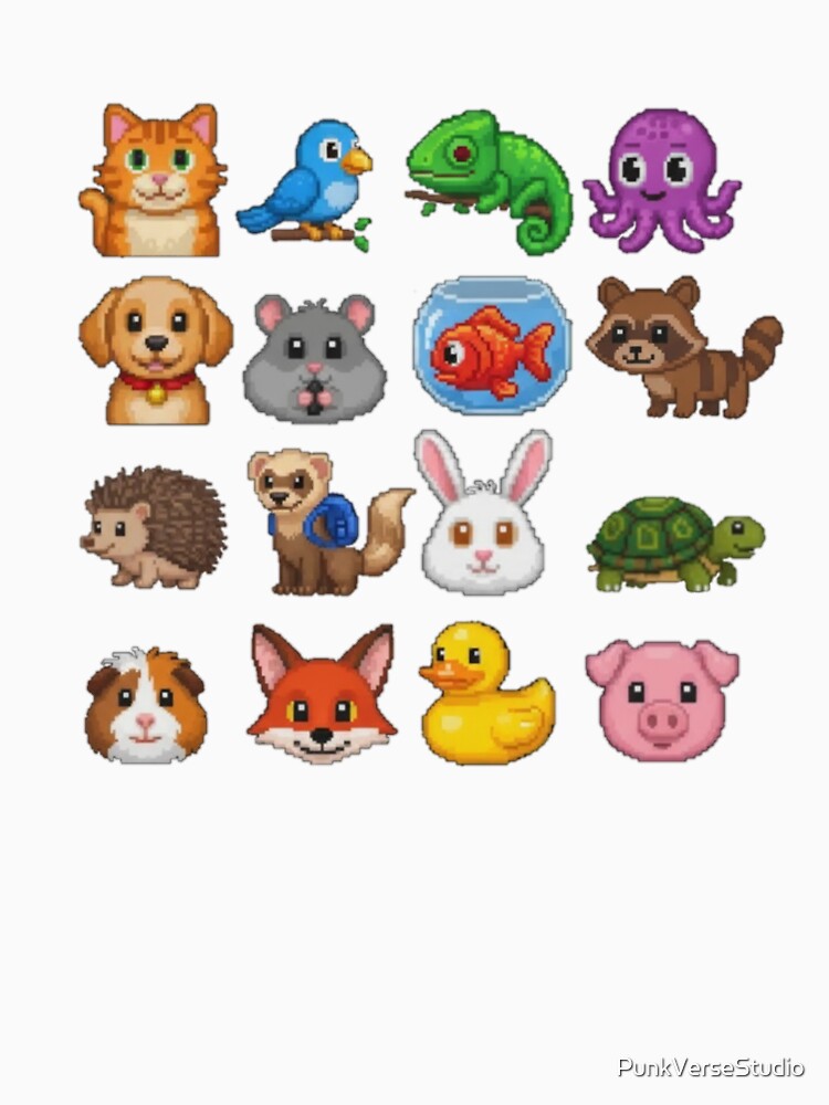 Cute Pixel Pets Collection | Retro 8-Bit Animals Pixel Art by PunkVerseStudio