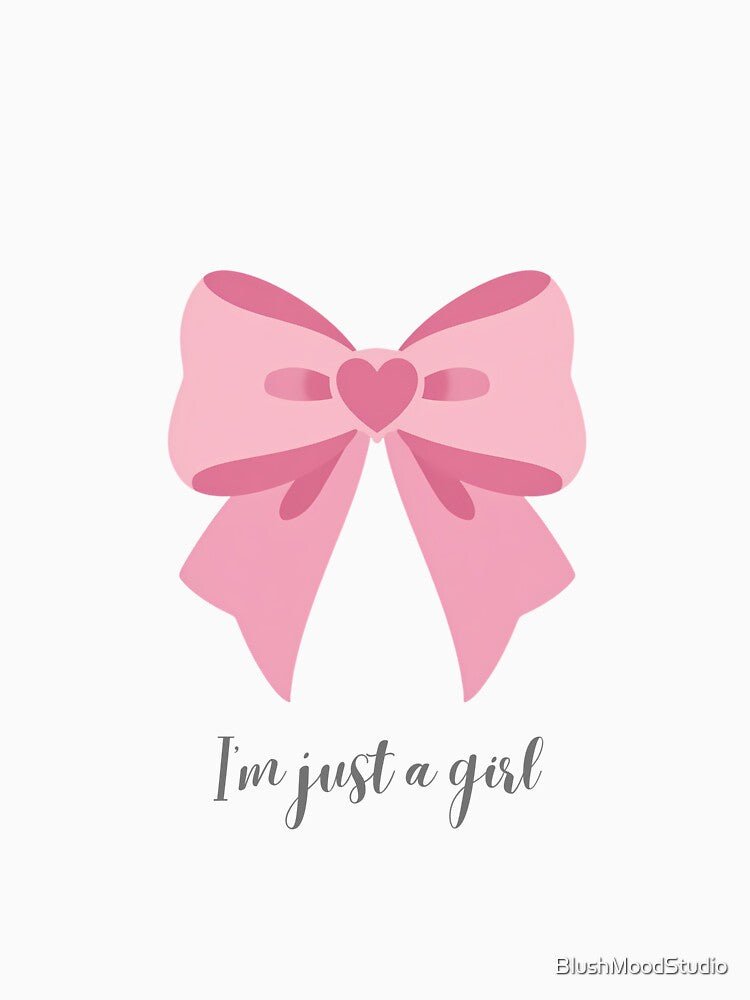 I'm just a girl pink bow by BlushMoodStudio