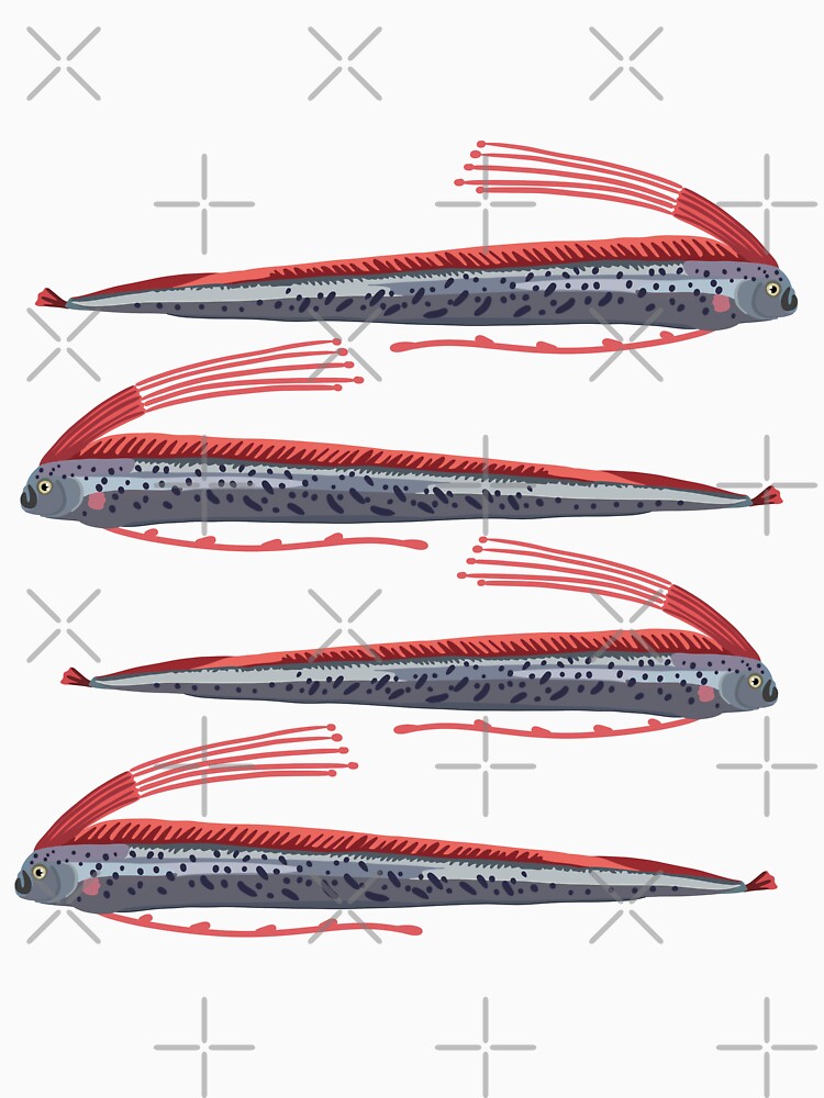 O is for Oarfish,Oarfish – Mysterious Deep Sea Giant Illustration by PrettylittlepastelUk