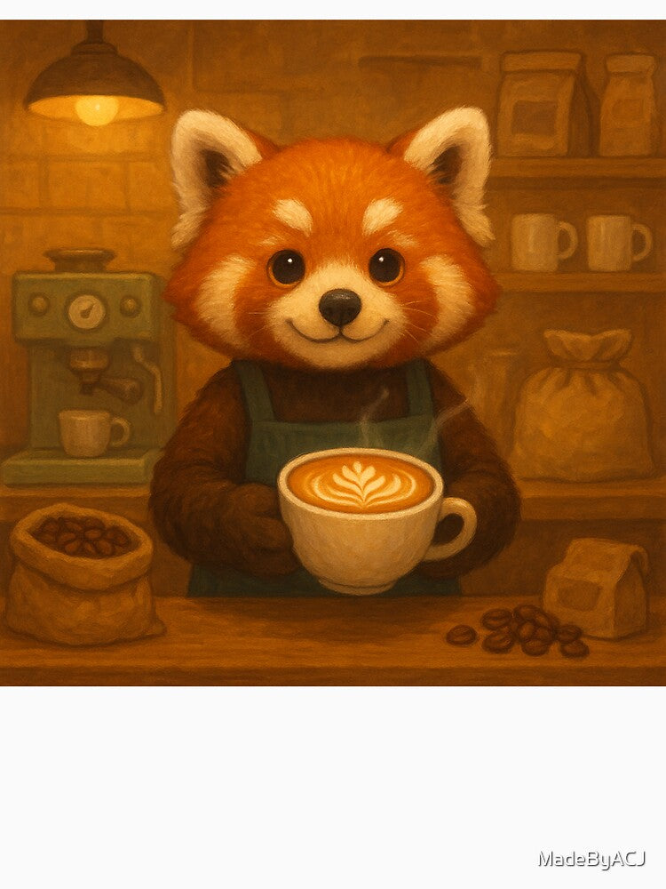 Red Panda Barista by MadeByACJ