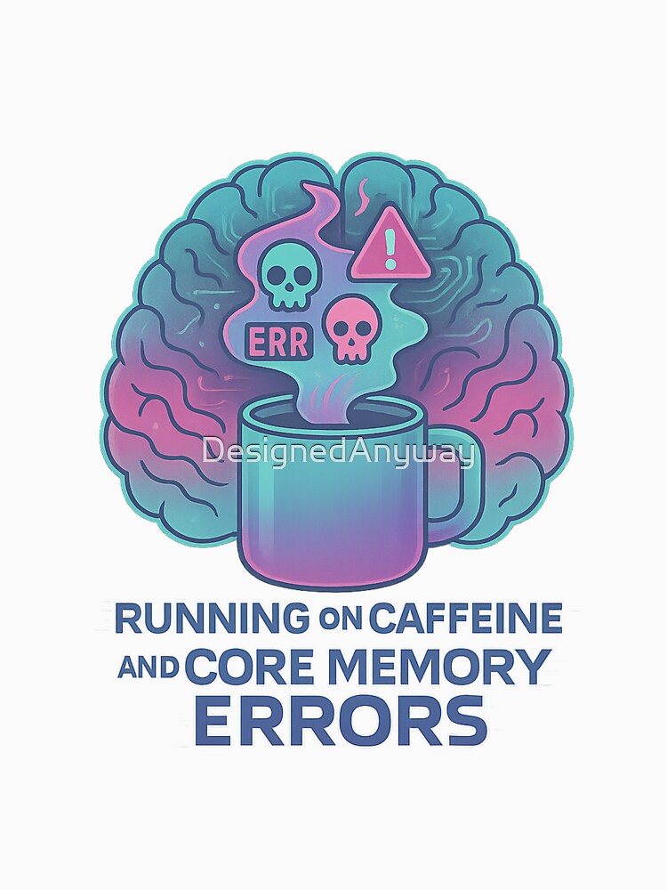Caffeine & Core Memory Errors – Glitch Brain Design by DesignedAnyway