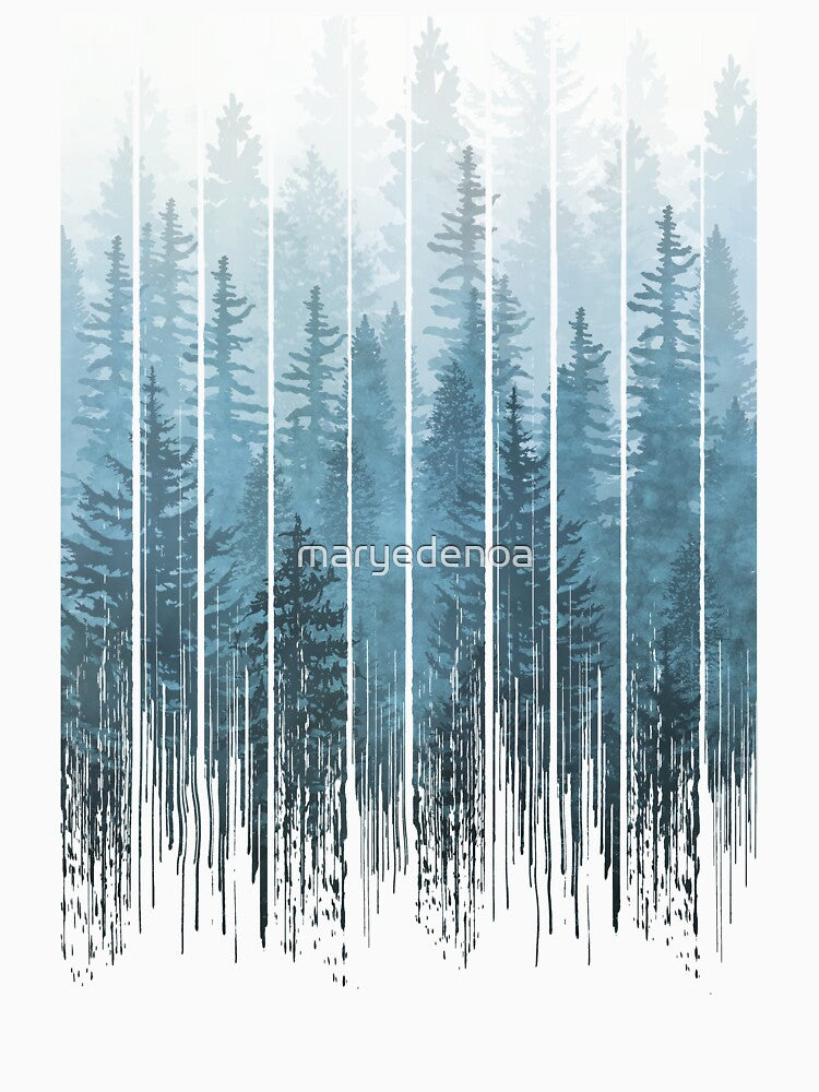 Grunge Dripping Turquoise Misty Forest by maryedenoa