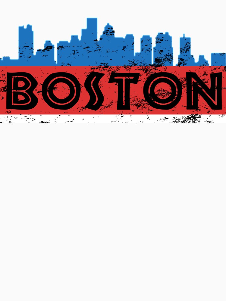 Boston Massachusetts City Tourist Casual Vintage T-Shirts by Zavola