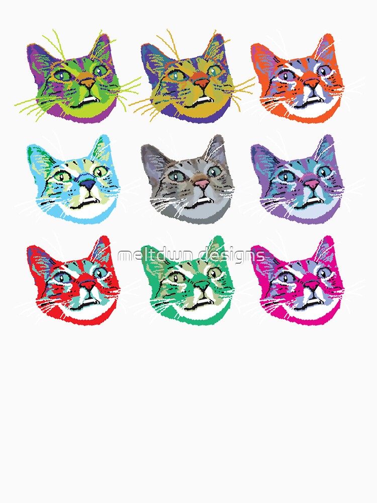 Pixel Tabby Cat Pop Art by meltdwn designs