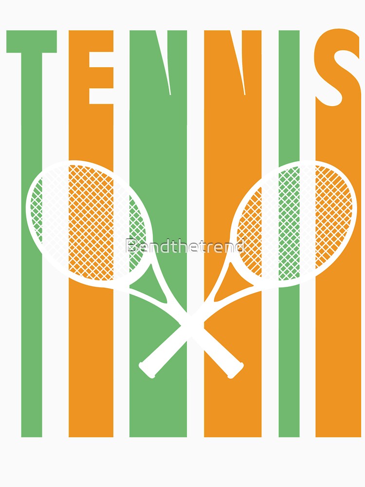 Retro 1970's Style Tennis Player Silhouette Novelty T-Shirt by Bendthetrend