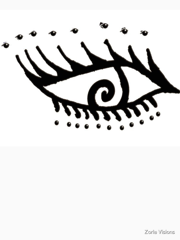 Zorla Visions 3rd eye symbol, minimal spiritual intuition design, Mystic line art. by Zorla Visions