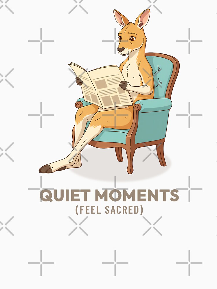 Kangaroo Reading Newspaper Retro Slow Living Art by COZY VINTAGE animal