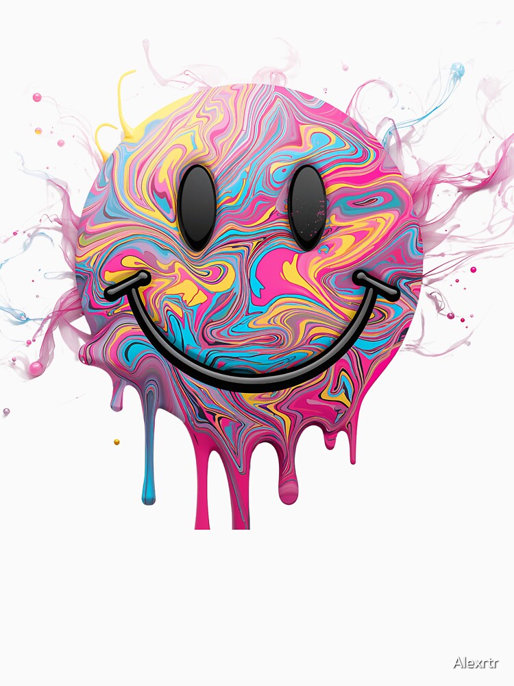 Melting Tie-Dye Smiley Face Art by Alexrtr