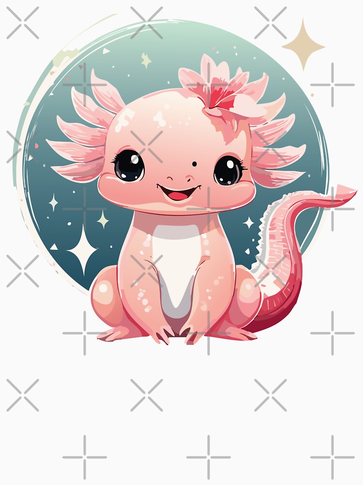 Kawaii Axolotl – Cute Pink Axolotl Art – Adorable Salamander Illustration by Rocamisetas