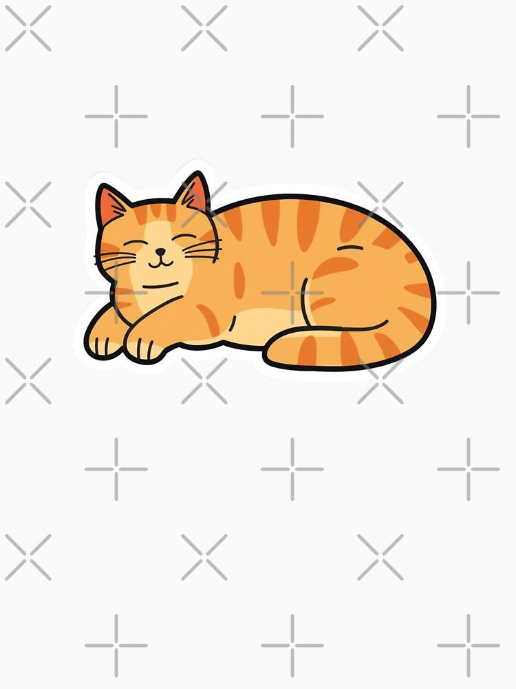 Chubby Loaf Cat Orange Tabby Sticker for Cat Lovers by NeonNerd Studio