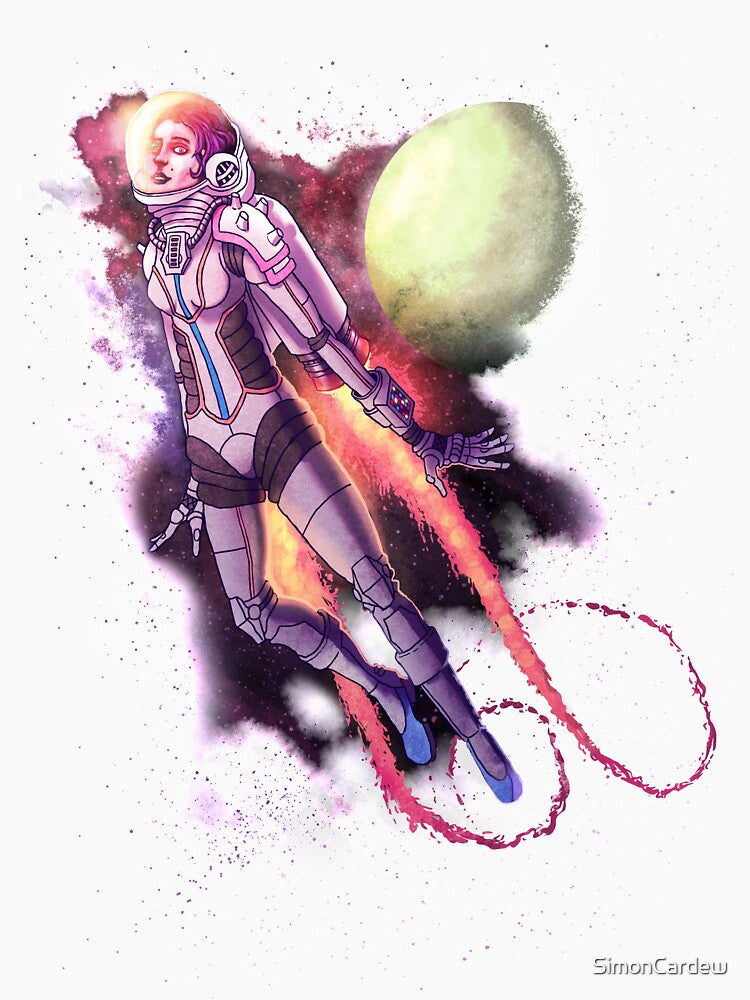 Space Girl - Sci-fi t-shirt etc. by SimonCardew