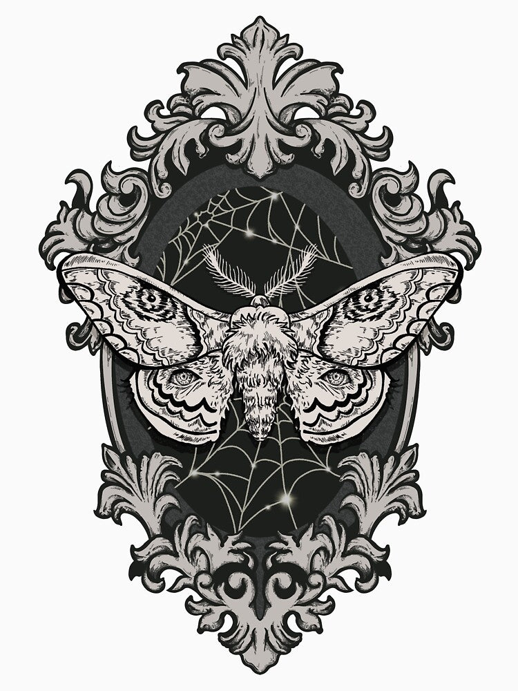 Victorian Goth Moth in Frame - Monotone by Arcane Orchid