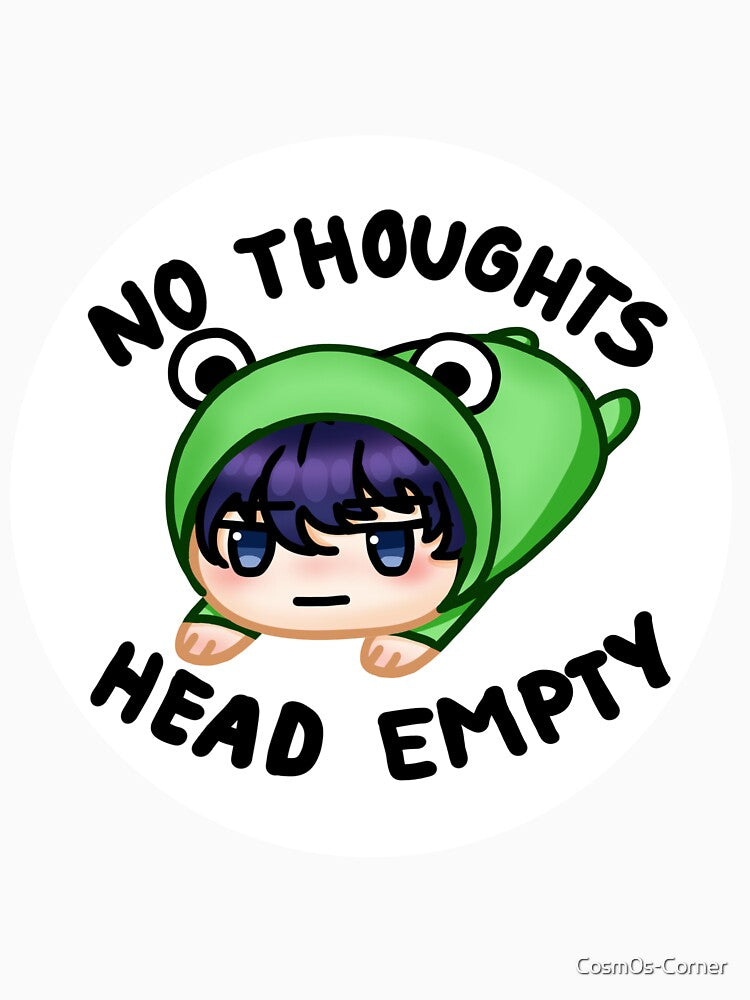Cute Frog Anime Style "No thoughts head empty" by Cosm0s-Corner