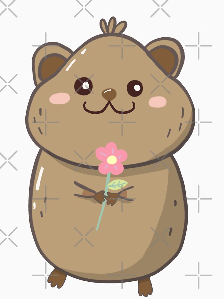 Cute Quokka Holding Flower by kyooties kwaii