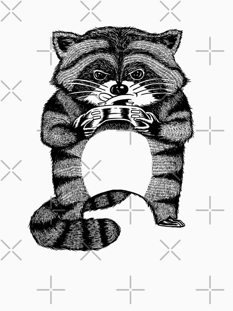 Racoon Gamer by PopcornpunkART