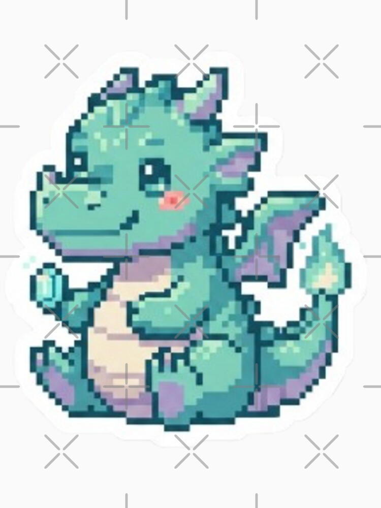 Pixel Art Dragon with Magic Treasure by Purpleclomb