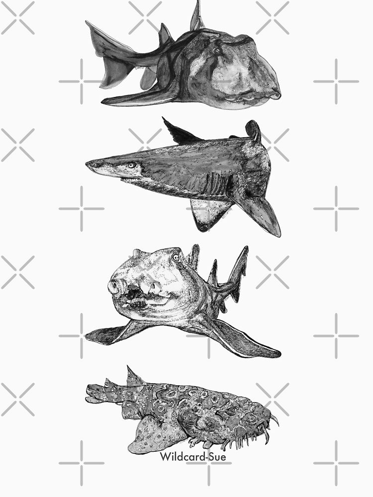 Shark FRENZY 2 - Port Jacksons, Grey Nurse and Wobbegong by Wildcard-Sue