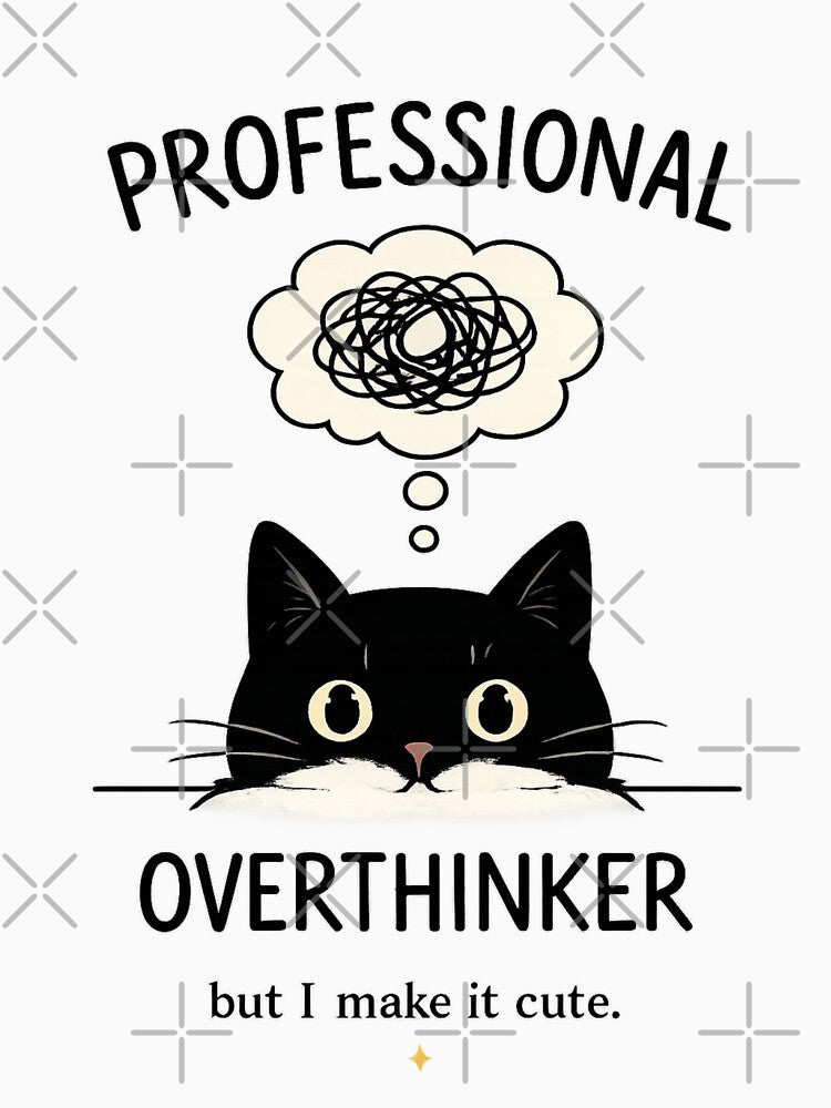 Professional Overthinker | Funny Cat Humor by Spark Cottage