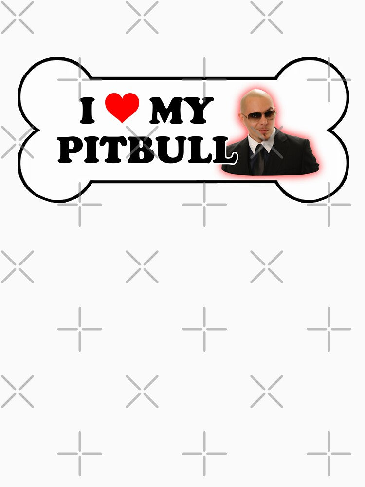 I Love My Pitbull Bumper Sticker Parody by snazzyseagull