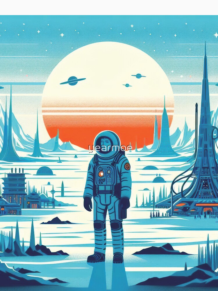 What now? Astronaut on an icy planet - tshirt zooms and all by yearmoe