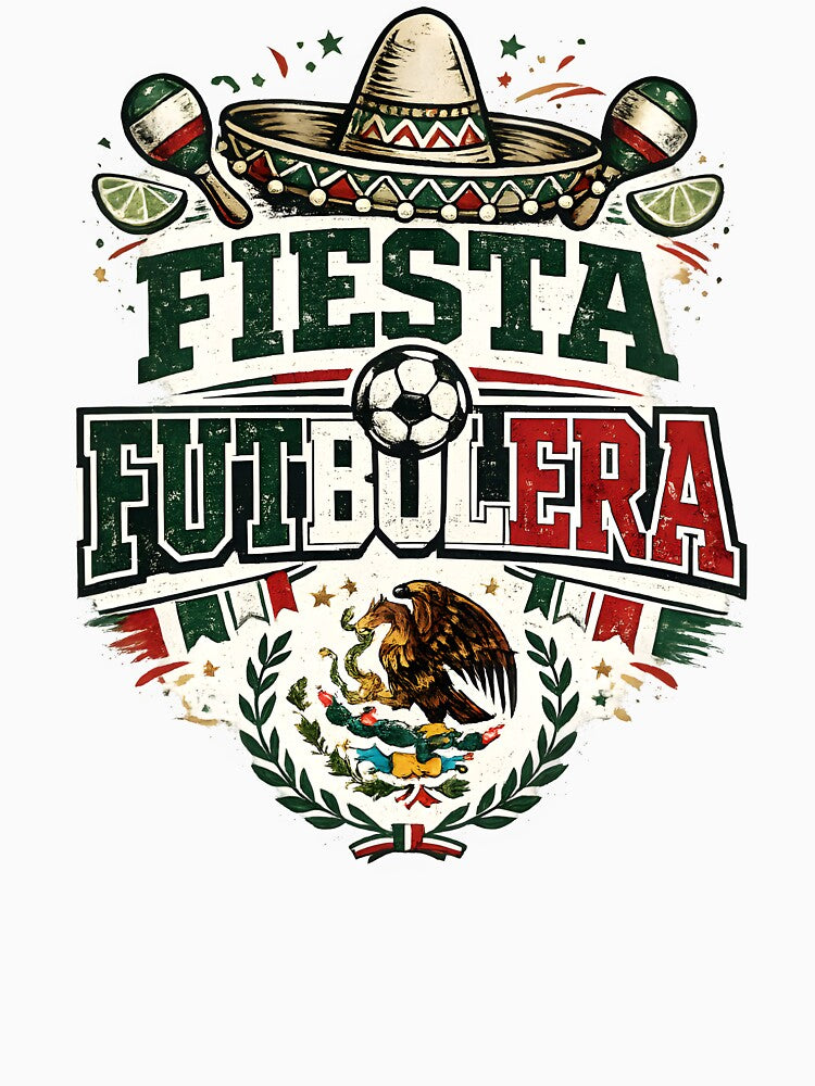 Fiesta Futbolera Mexico Soccer Shirt Mexican Football Fan Party Futbol Patriotic Design by Martin's_Design