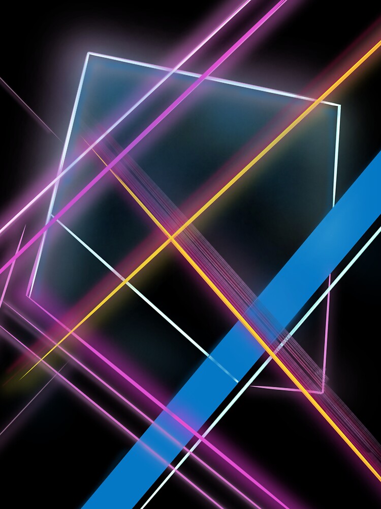 Digital Glitch Geometric Abstract Art by The Eva Creation