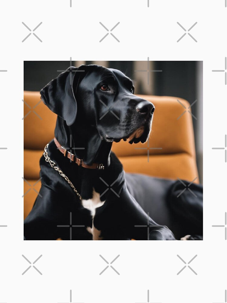 T-Shirt Black Great Dane Minimalist by Trialloja