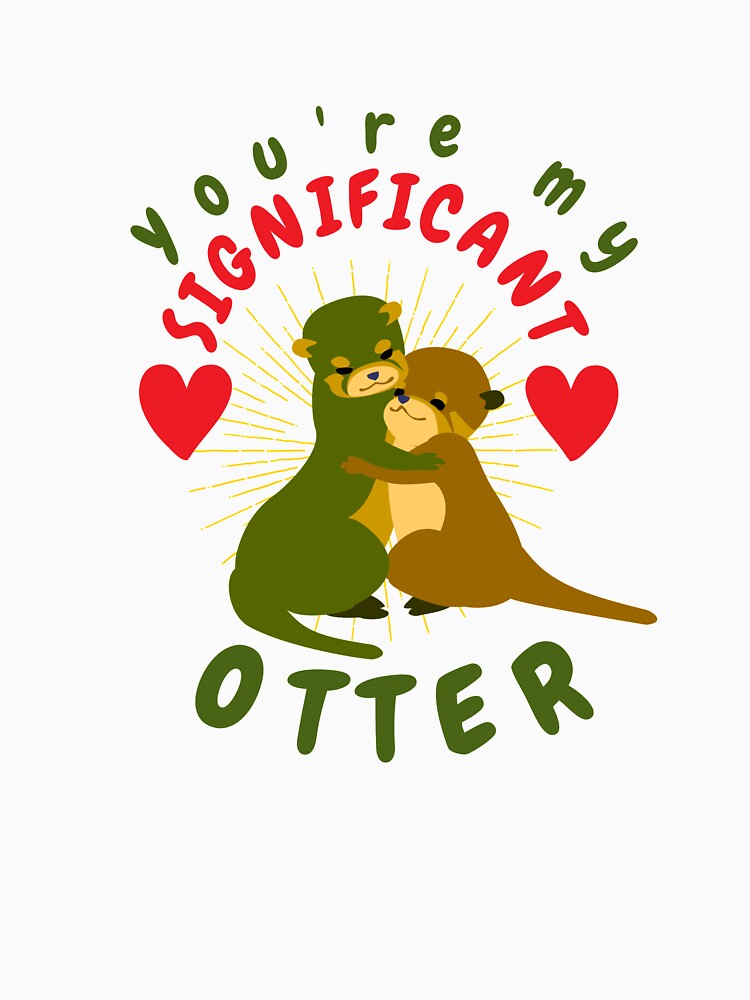 Romantic Otter Holding Hands Animal Drawing Otter Lovers Heart by tengamerx