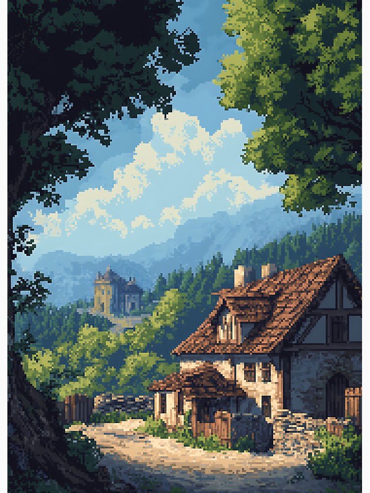 Medieval Pixel Art: 8-bit Fantasy Background by bapupa