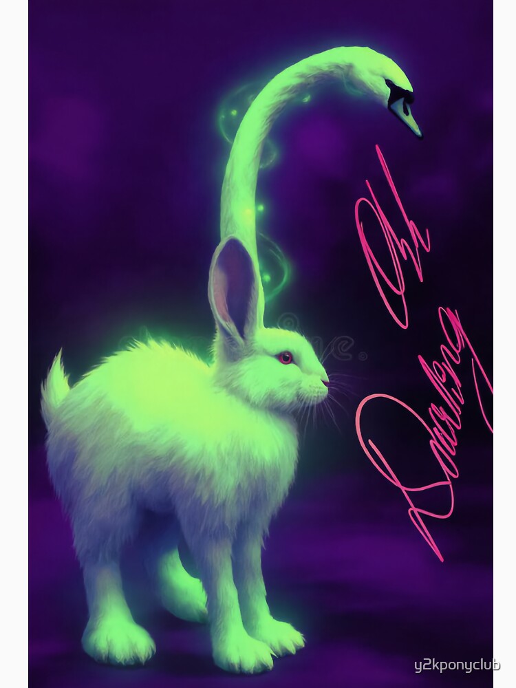 Darling Swan Bunny - Cult Horror Book Art by y2kponyclub