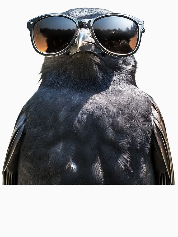 Funny cool Blackbird Bird wearing sunglasses by LazyOwlStore