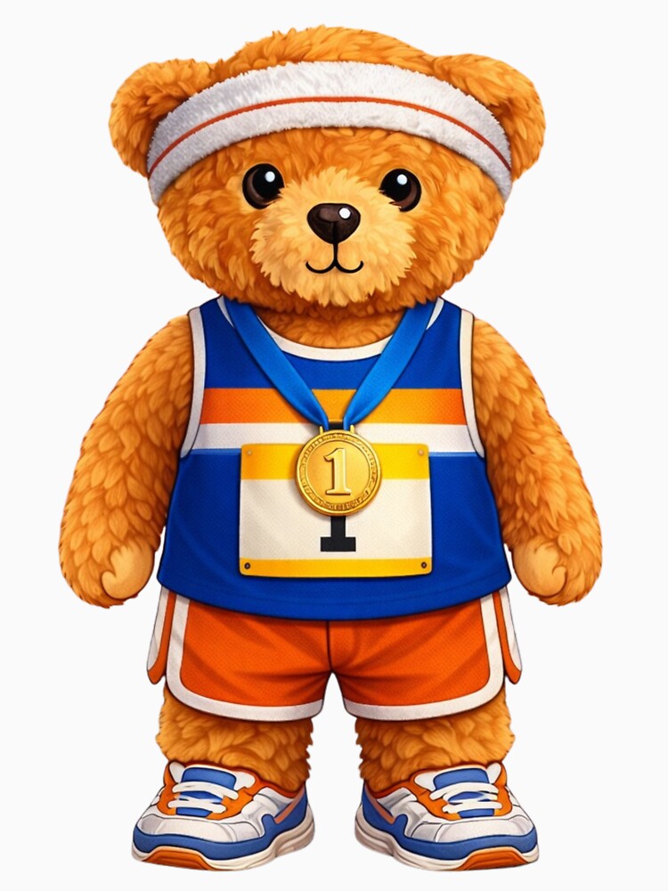 Cute Champion Marathon Runner Teddy Bear with Gold Medal ? by CuteBear87