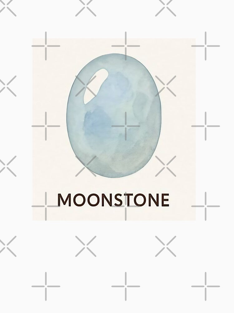 Elegant Moonstone Gemstone Illustration – Mystical Crystal Design for Stickers, T-Shirts & Mugs by JuliJoy