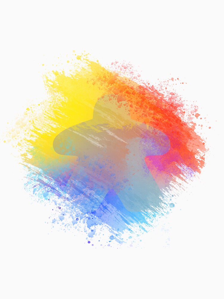 Colorful Watercolor Board Game Meeple by BeamGeeks