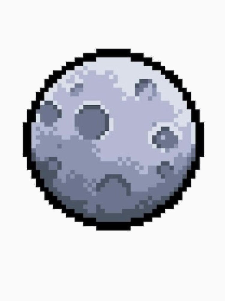 Pixel Art Moon Planet 8-Bit Design by The-SilentPlace