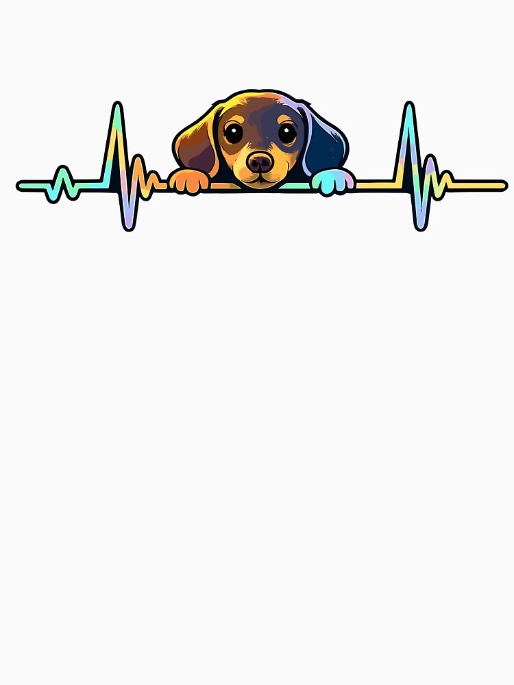 Cute Dachshund Heartbeat Dog Lover Vintage Graphic by ZIGLWORKS