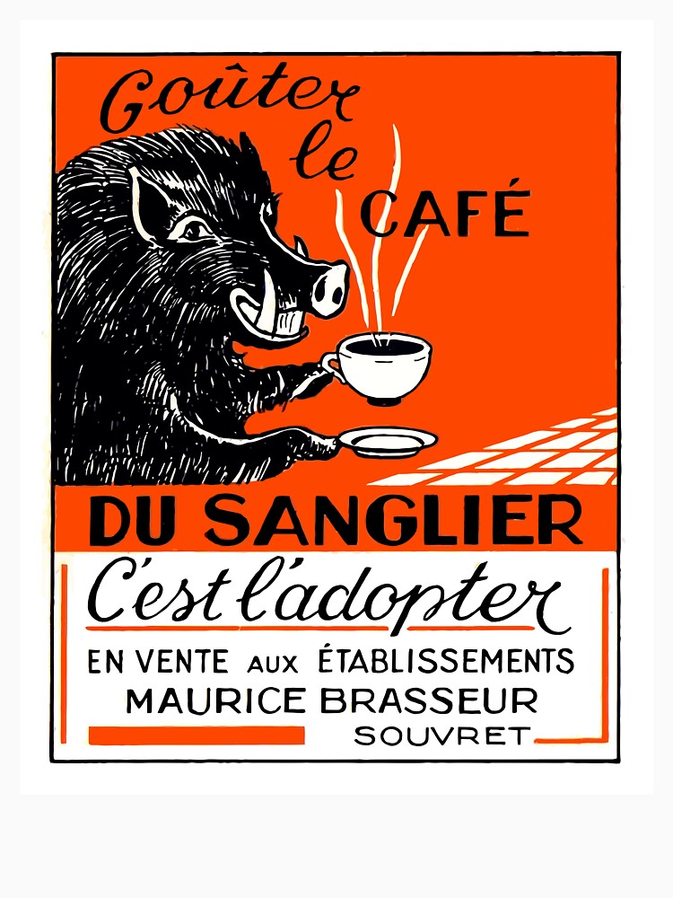 Antique Belgian Coffee Boar Advertising Poster by retrographics