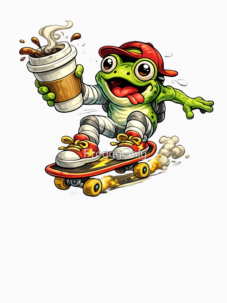 Energetic frog on a skateboard by FroggyOnly