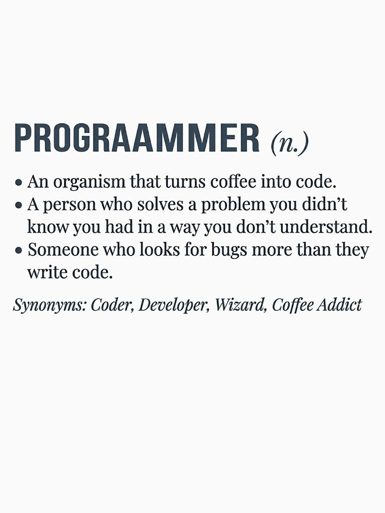 Programmer Definition Print - Minimalist Dictionary Style Wall Art, Student Gift Poster, Office Decor for Software Developers by Zeyzep
