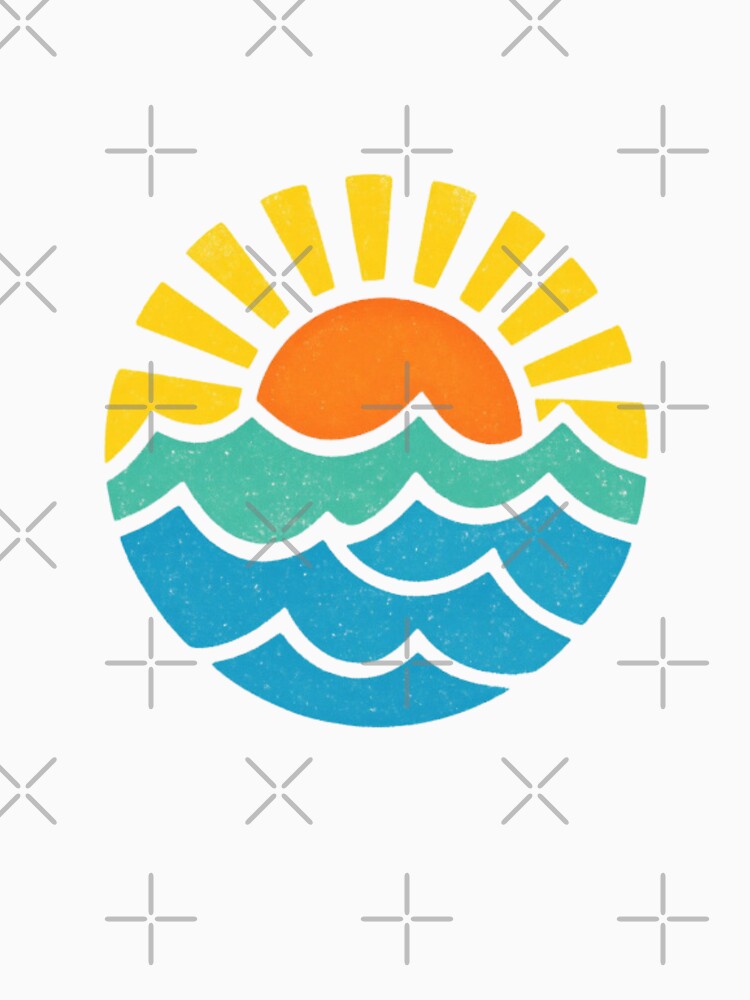 Ocean Waves Retro Vintage Summer Beach by HBDStudio