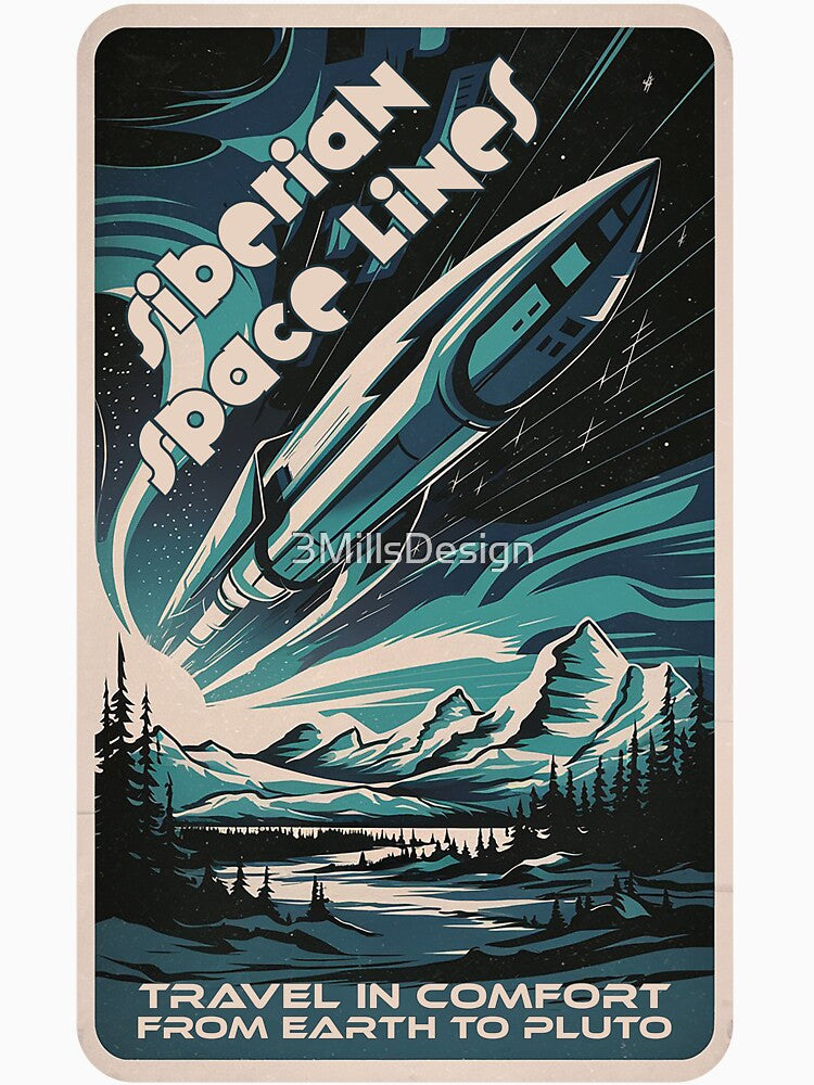 Siberian Space Lines: Jet Age Retro Vintage Space Travel by 3MillsDesign