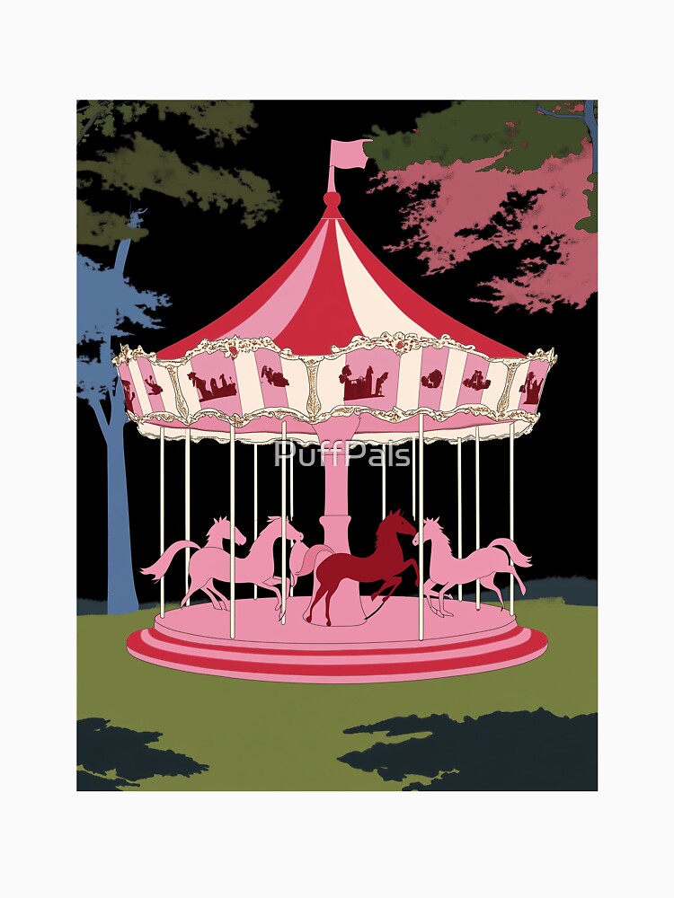 Midnight Carousel: Nostalgia in Pink and Red by PuffPals