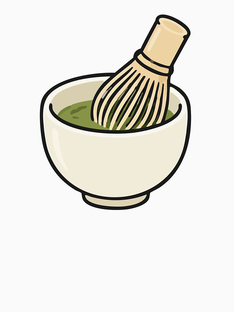 Cute Kawaii Matcha Bowl With Whisk by VectorForge Studio