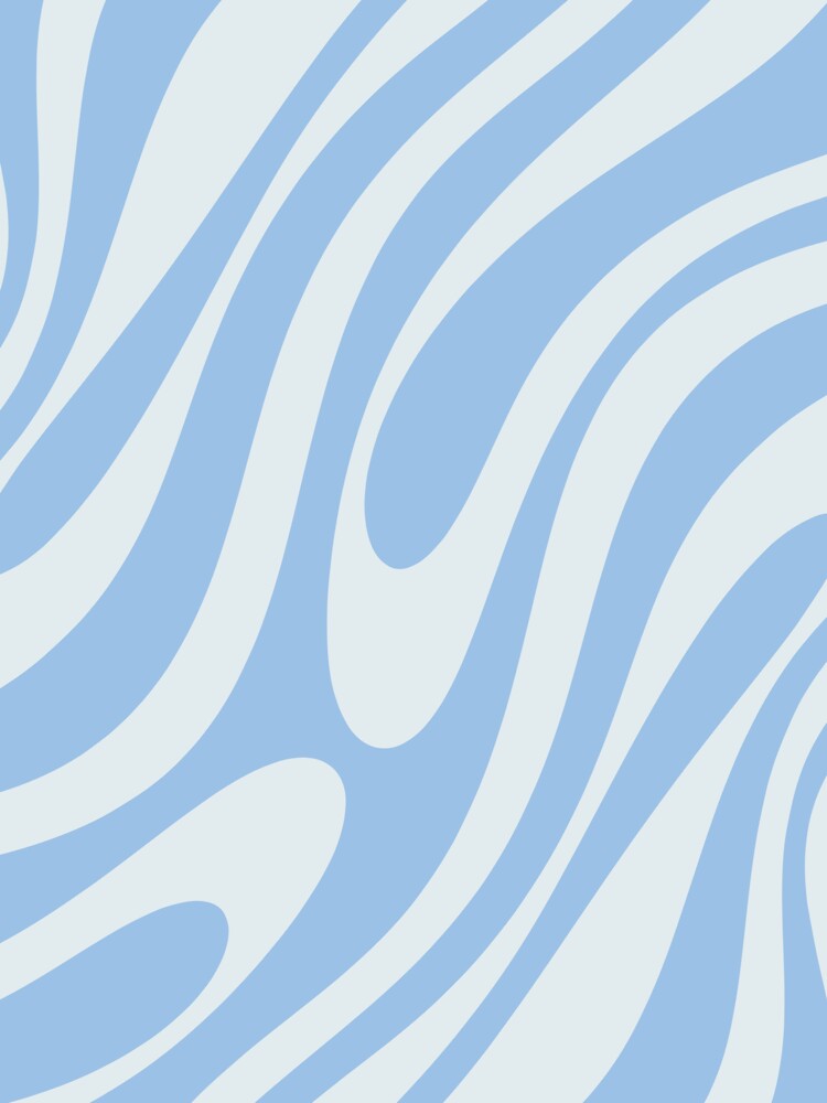 Wavy Loops Retro Abstract Pattern in Powder Blue Tones by kierkegaard