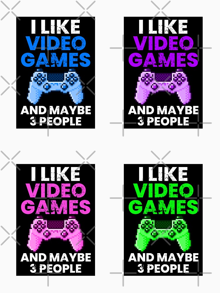 I Like Videogames and Maybe 3 People, Sticker Pack by FNStuff