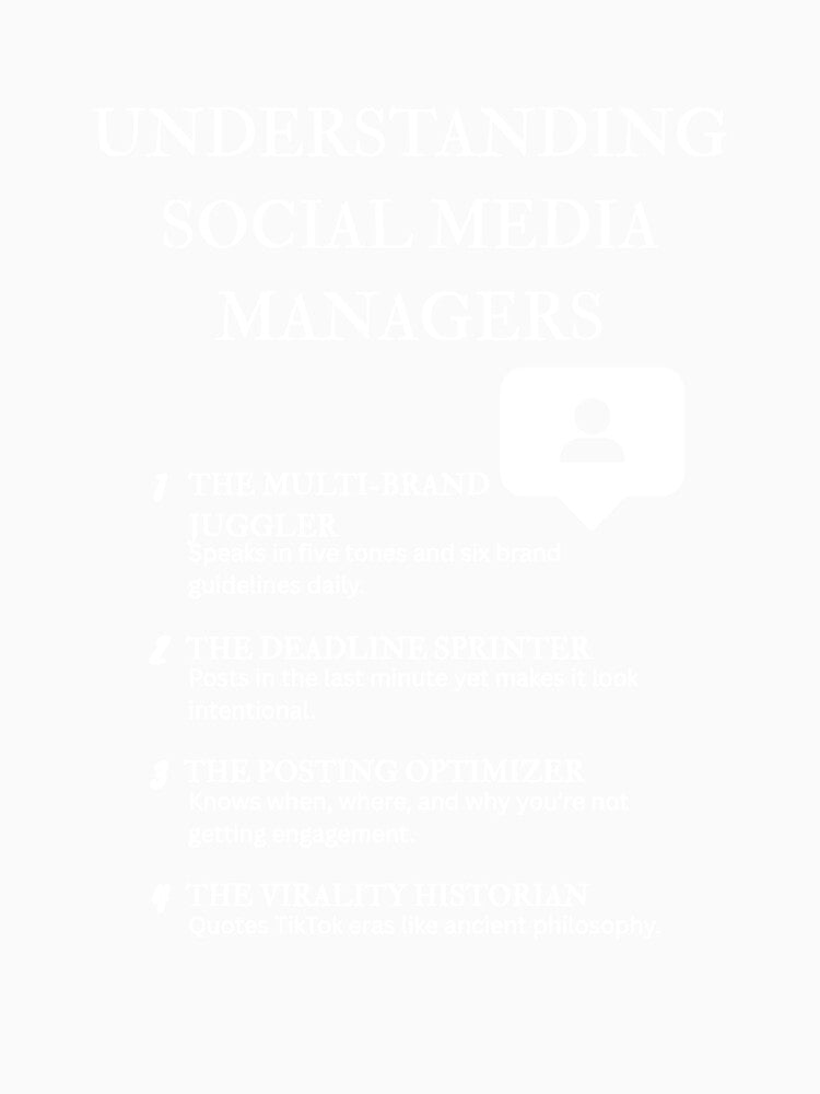 Understanding Social Media Managers – Relatable Digital Life Moments – Black by PsyFlow35